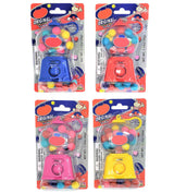 Zugar Land Colorful 4" Gumball Dispenser Machine Keychains with Original Gumballs Included! (Blue)