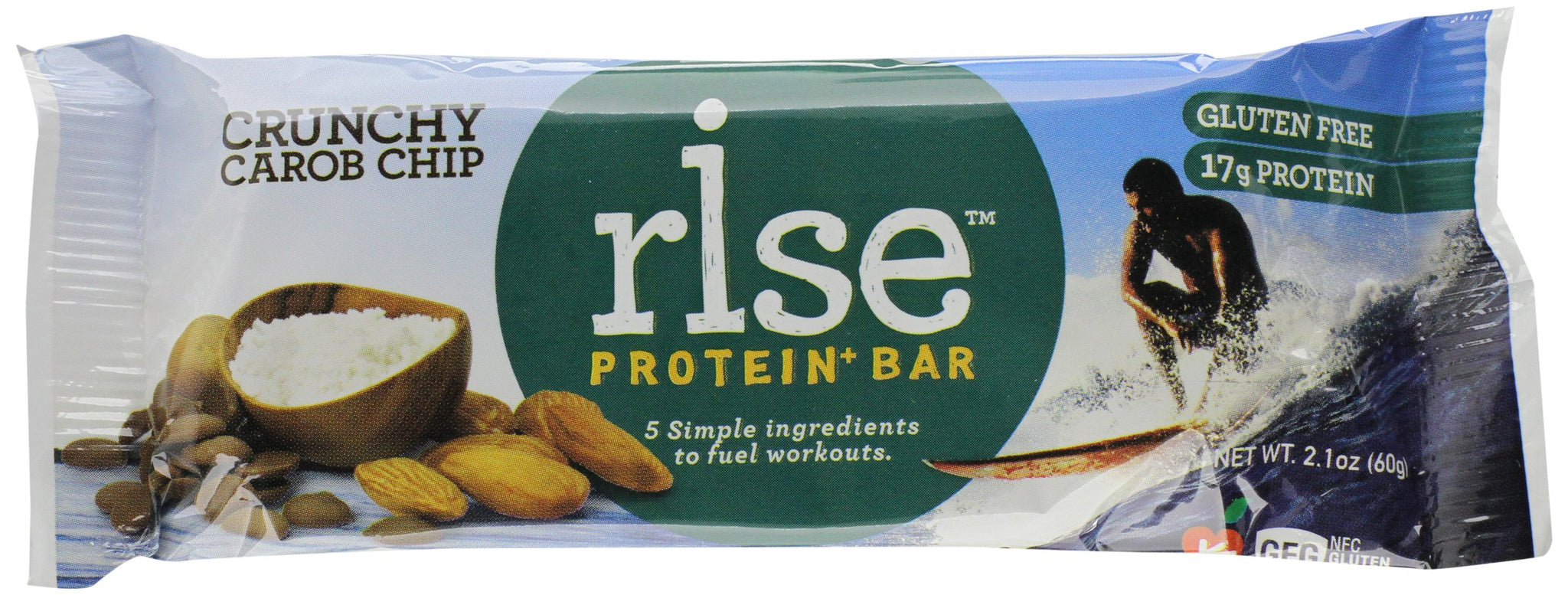 Rise Energy Plus Bar, Crunchy Carob Chip, 2.1 Ounce (Pack of 12)