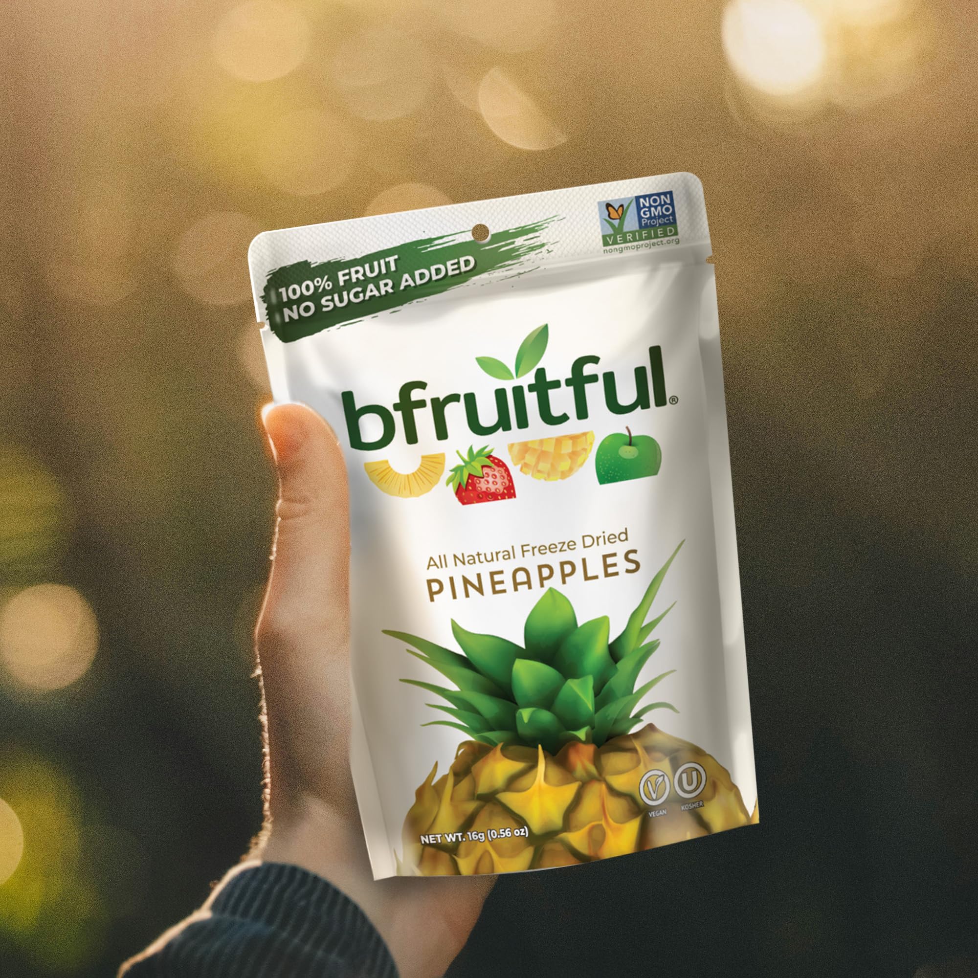 bfruitful Freeze Dried Fruit Variety Pack - Mango, Strawberry Banana & Pineapple, Freeze Dried Fruit Snacks for Kids & Adults, No Sugar Added, Vegan