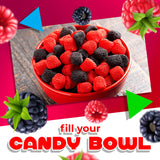 Berries Gummy Candy | 2 Pound Bag | Red and Black Soft Candy Bulk | Raspberry and Blackberry Crunchy Gummies for Dessert Decoration, Gifting & Buffets