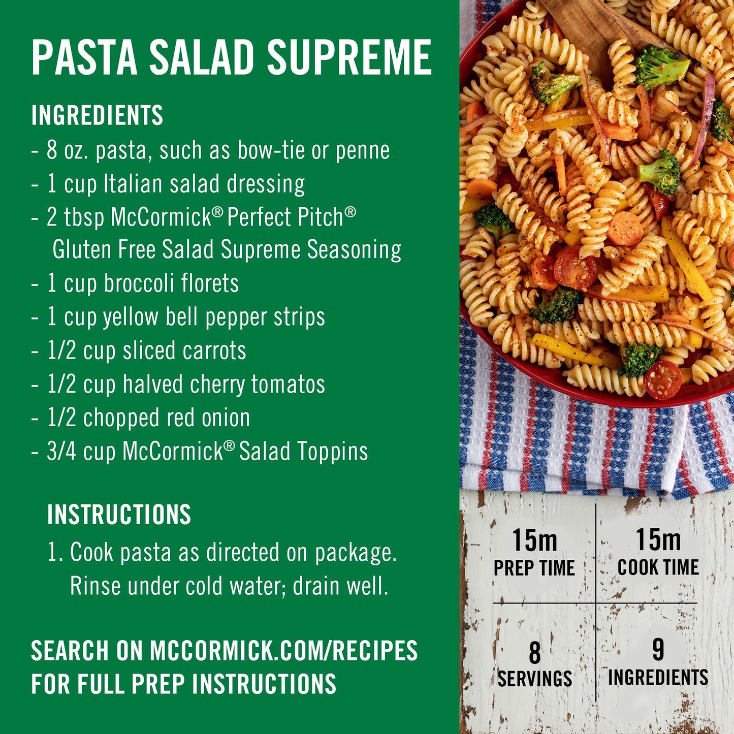 McCormick Perfect Pinch Salad Supreme Seasoning, 4.34 oz