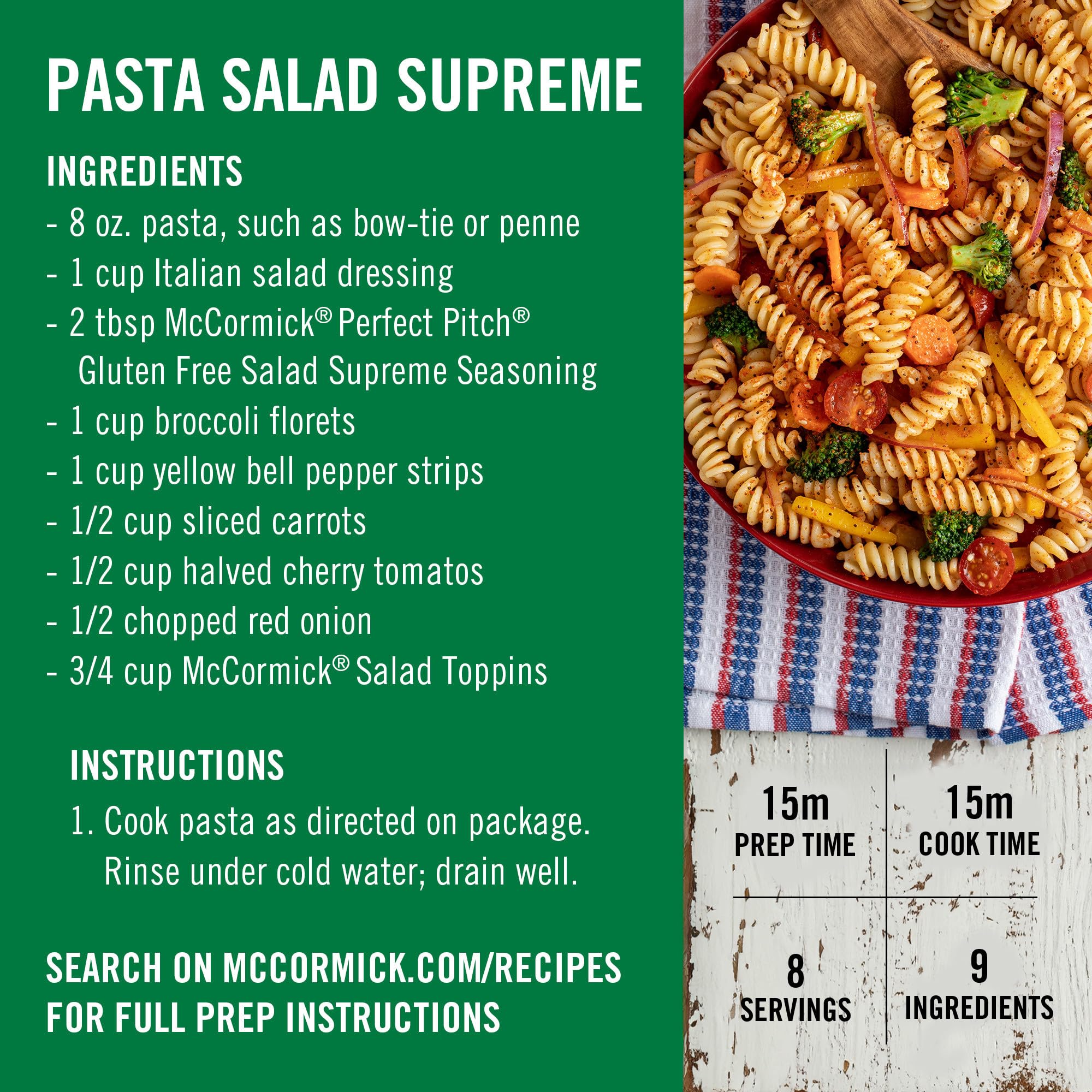 McCormick Perfect Pinch Salad Supreme Seasoning, 4.34 oz