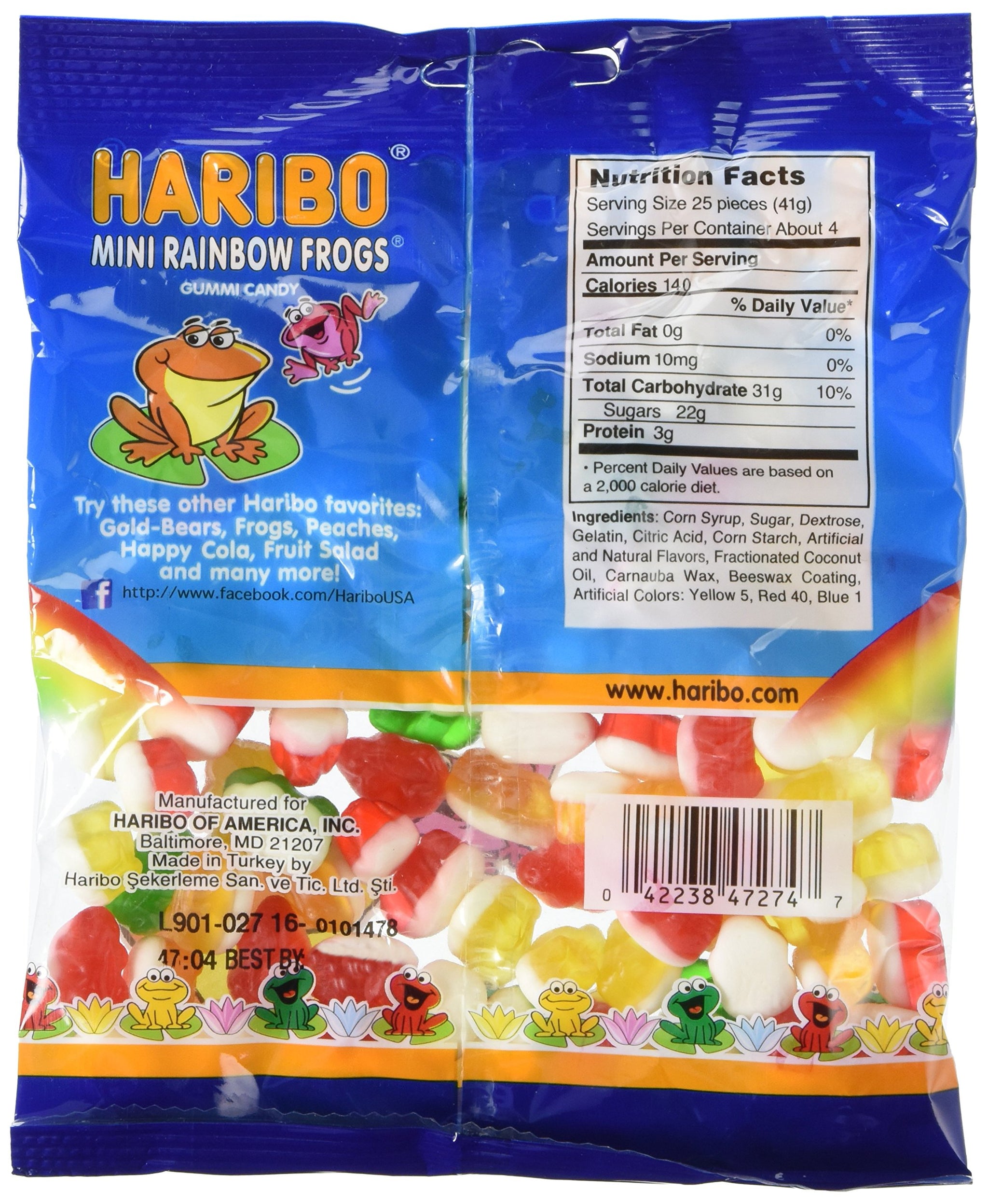 Haribo Gummies - Mini Rainbow Frogs - 5 oz