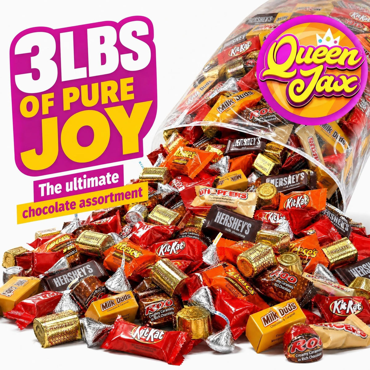 Assorted Chocolate Candy Variety Pack - 3 Lb - Bulk Candy Chocolate Mix - Chocolate Candy Bulk - Assorted Chocolate - Bulk Individually Wrapped