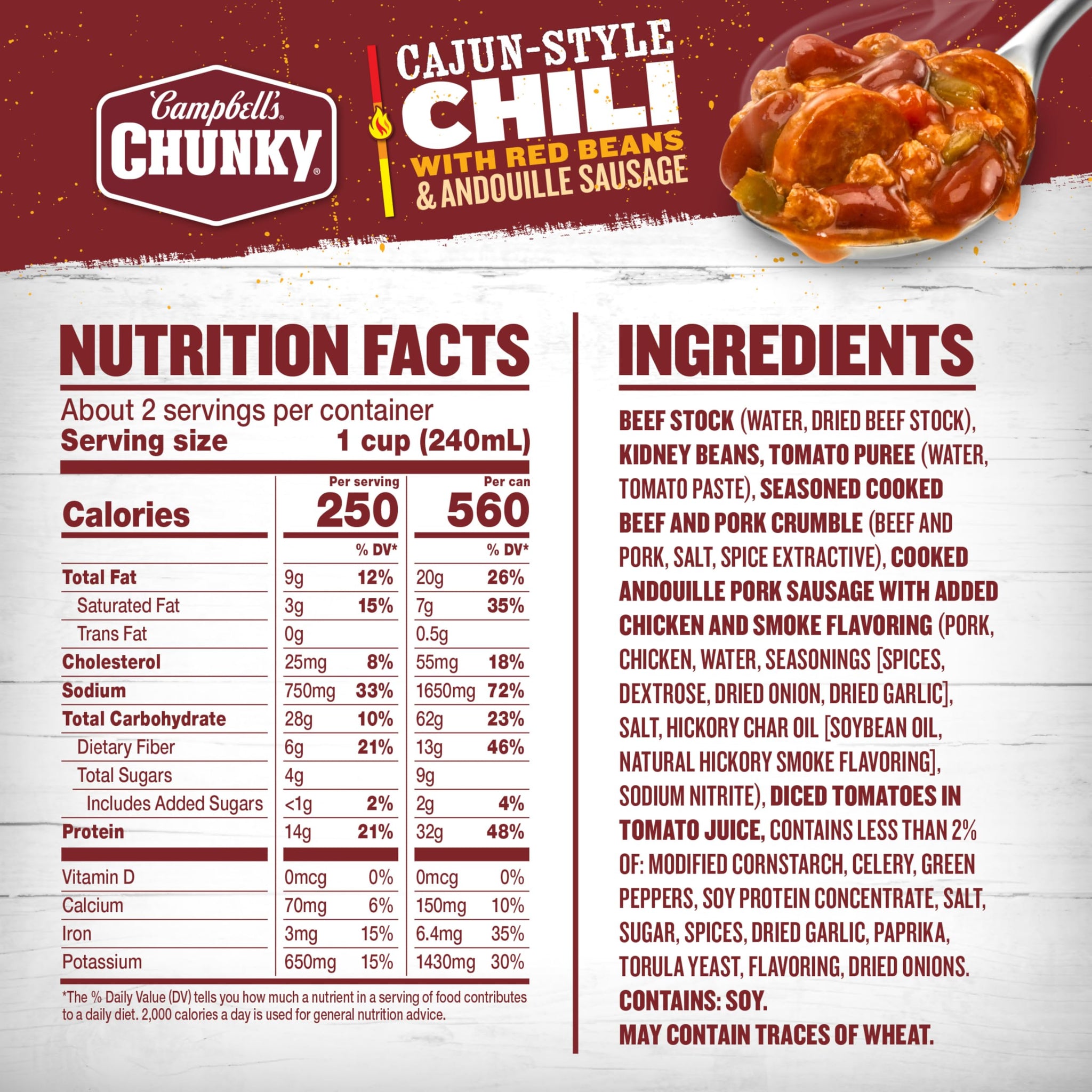 Campbell’s Chunky Cajun Style Chili, 19 oz Can