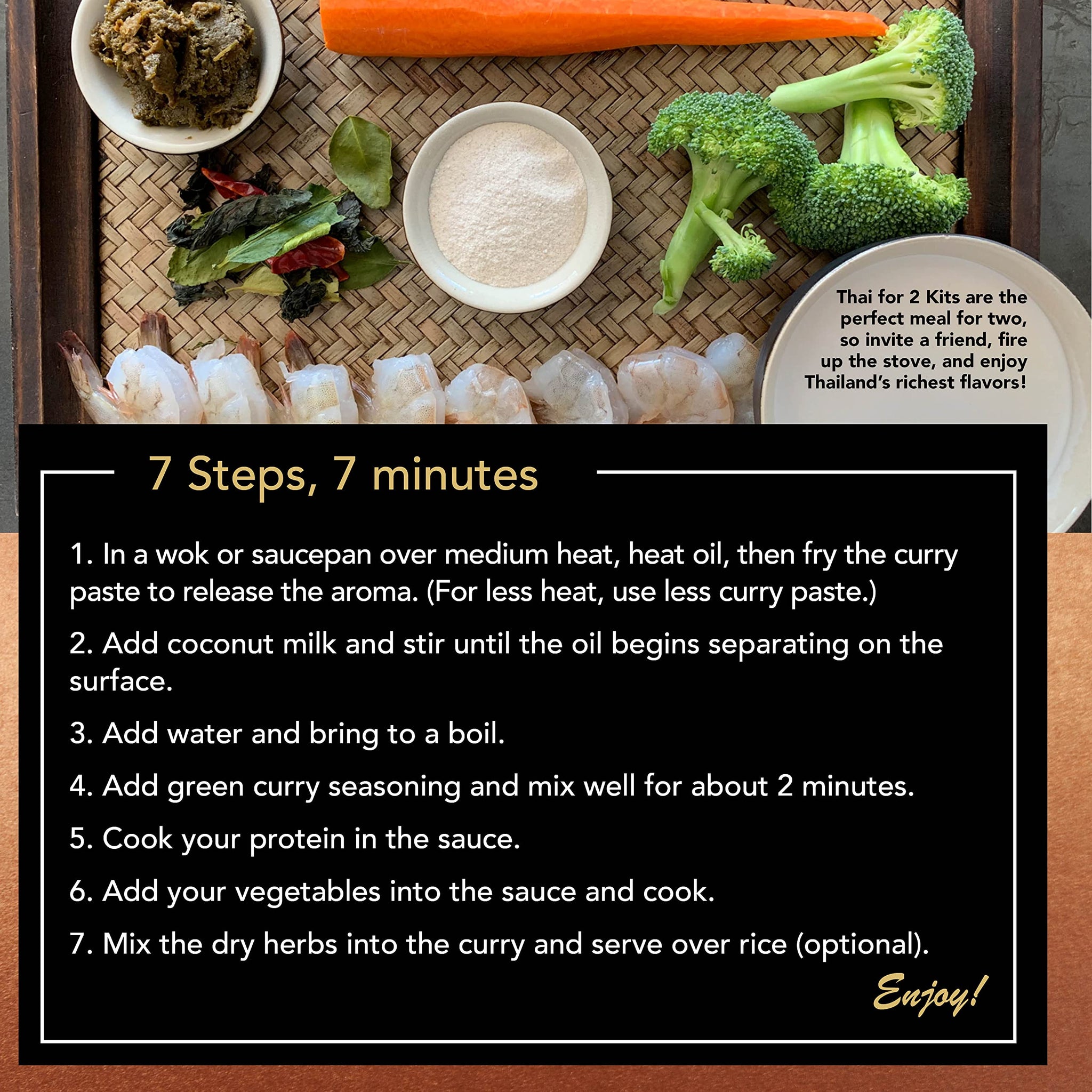 Verve CULTURE Thai for Two Cooking Kit | USDA-Organic Green Curry Cooking Kit | Authentic Thai Cuisine | Unique Cooking Gift Set | Vegan, Gluten-Free
