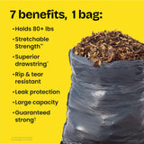 Glad Large 30 Gallon Trash Bags, Unscented Heavy Duty Garbage Bags, Forceflex with Drawstring, 50 Count (Packaging May Vary)