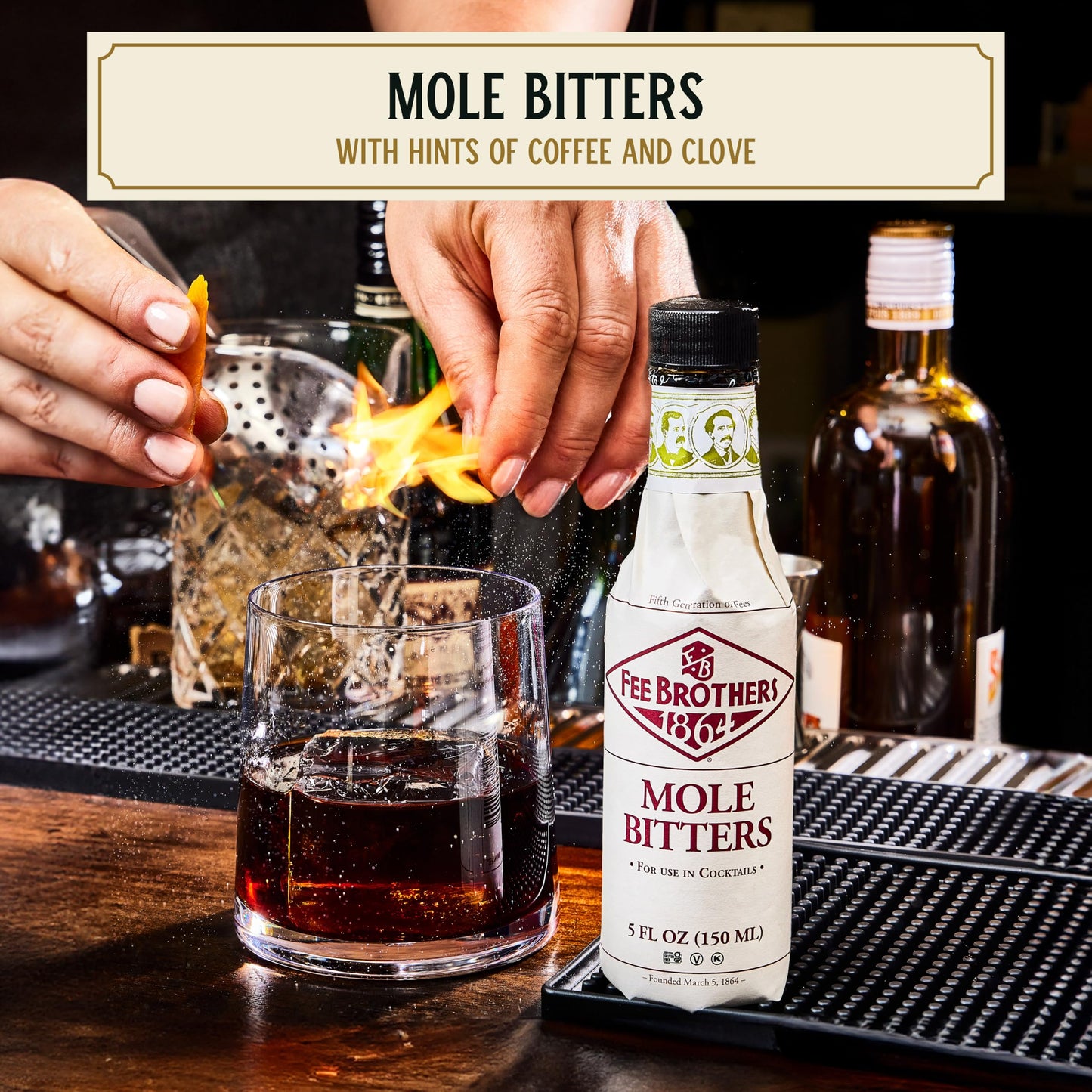 Fee Brothers Mole Cocktail Bitters - Aromatic Cocktail Mixer & Concentrated Flavoring, Gluten Free, Vegan-Friendly, 5 fl oz