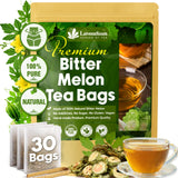 Lavendium, Premium 30 Bitter Melon Tea Bags, 100% Natural & Pure Bitter Melon Fruit, No Additives or Preservatives, Non-GMO, Caffeine-Free