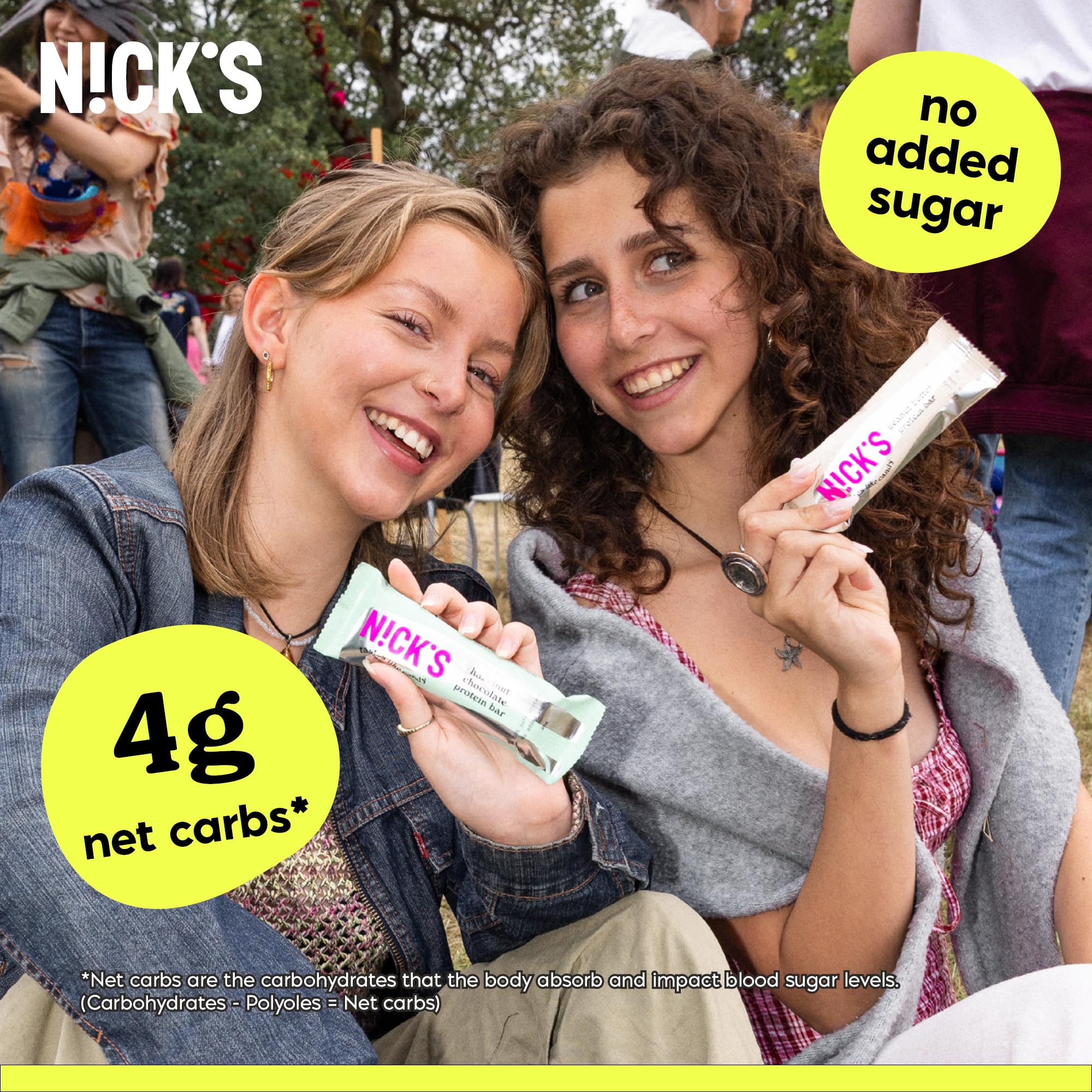 N!CK'S Protein Bars Crispy Cookie Chocolate - 12-Count Box | High Protein, Low Calories, Low Carbs, Keto Friendly, No Added Sugar (12 bars x 50g)