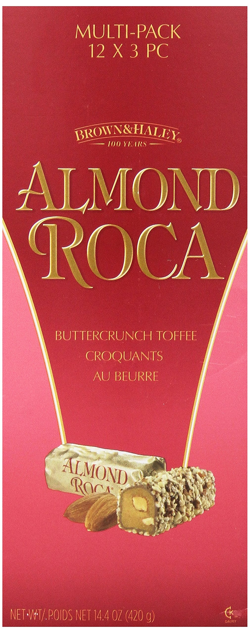 Brown and Haley Almond Roca Buttercrunch Toffee, 1.2-Ounces Packages (Pack of 12)