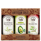 La Tourangelle, Favorites Trio of Oils - Roasted Walnut Oil, Avocado Oil, Toasted Sesame Oil, Gift Set, 8.45 fl oz (Set of 3)