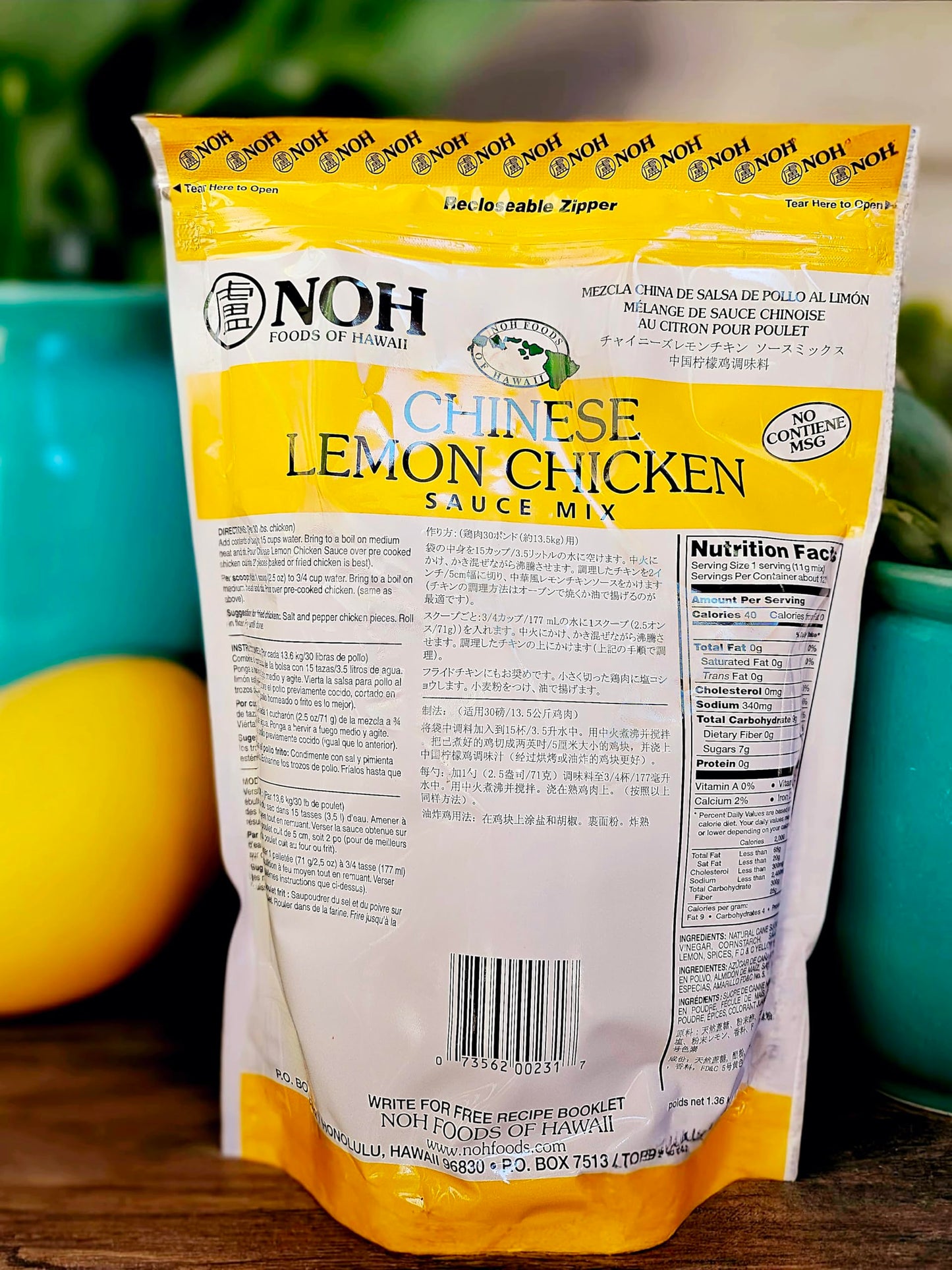 NOH Foods of Hawaii NOH Foods Chinese Lemon Chicken Sauce Mix - 48oz (3lb) Recloseable Zipper Bag | Authentic Flavor, No MSG | Effortless Gourmet