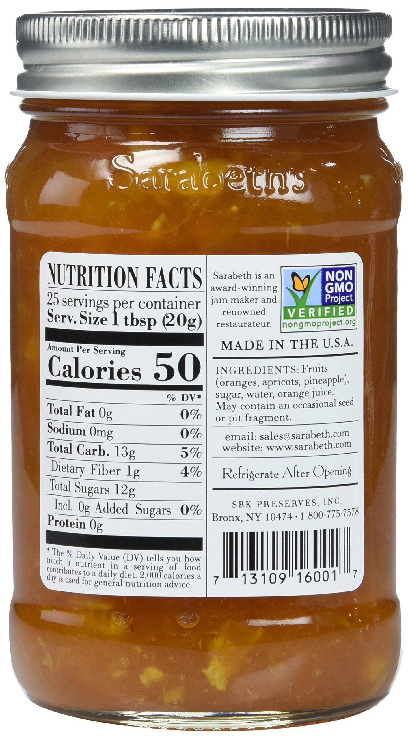 Sarabeth's Legendary Orange-Apricot Preserves - 1.12 Pound (Pack of 1)