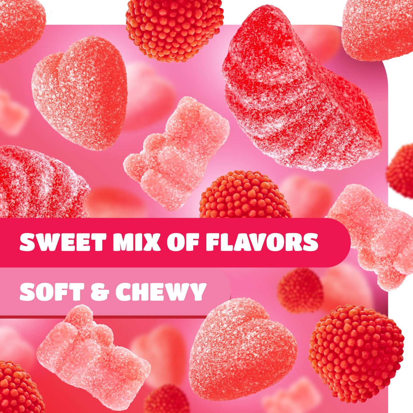 Gummy Candy Mix - 2 Pound Pack - Mother's Day Candy Assortment - Tutti-Frutti Gummi Bears, Cherry Slices, Strawberry Gummy Berries, Cherry Hearts