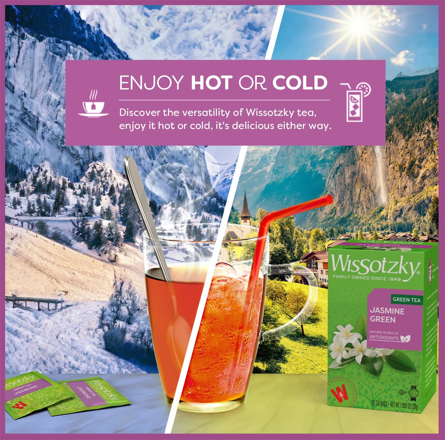 Wissotzky Green Tea with Jasmine, 20 Tea Bags | Antioxidant Rich | Fragrant Green Tea Bags (1)