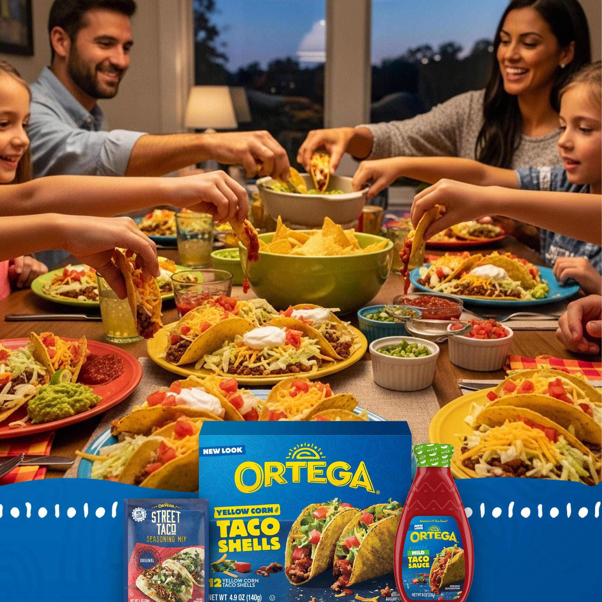 Ortega Taco Kit, 12 Yellow Corn Taco Shells, Taco Seasoning and Taco Sauce