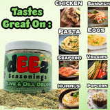 Deez Seasonings Olive and Dill Delight - Perfect for Chicken, Eggs, Sandwiches & Salads, Light & Fresh Blend, Gluten-Free, No Additives