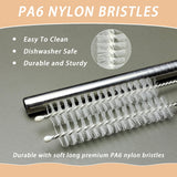 2Pcs Straw Cleaner,Straw Cleaner Brush for Metal/Glass/Silicone Straws,Reusable Straw Brush Cleaner with Nylon Bristles,Stanley Straw Cleaner Brush