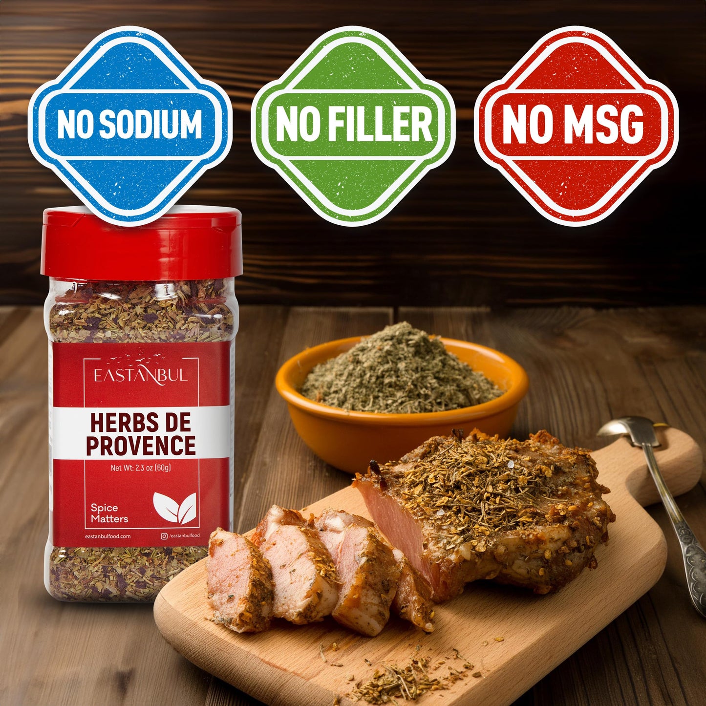 Eastanbul Herbs De Provence Seasoning, 2.3oz, Natural Herbes De Provence Seasoning Spice Blend, From France Culinary Tradition, Perfect for Grills