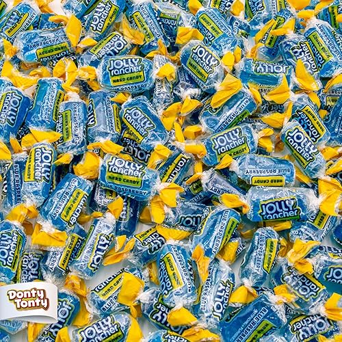 BLUE RASPBERRY Hard Candy Original Flavor 2 lb - Bulk Assorted Twists Display Bag, Individually Wrapped (148 Pieces)
