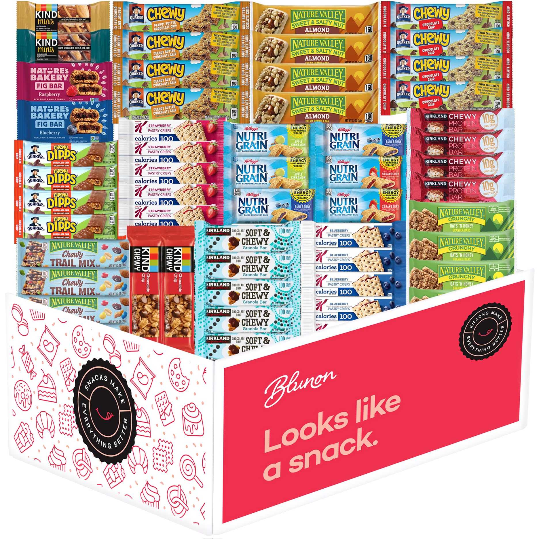Granola Bars Bulk Variety Pack - Office Snacks Bulk - Healthy Snack Box with Breakfast Snacks - Healthy Snacks Bulk - Individually Wrapped Assorted