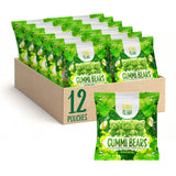 Green Apple Gummi Bears | 12 Packs of Sour Gummies | Dye Free Candy | Chewy Candy for Party Favors, Goodie Bags, Snacking and Gifting | Gelatin Free