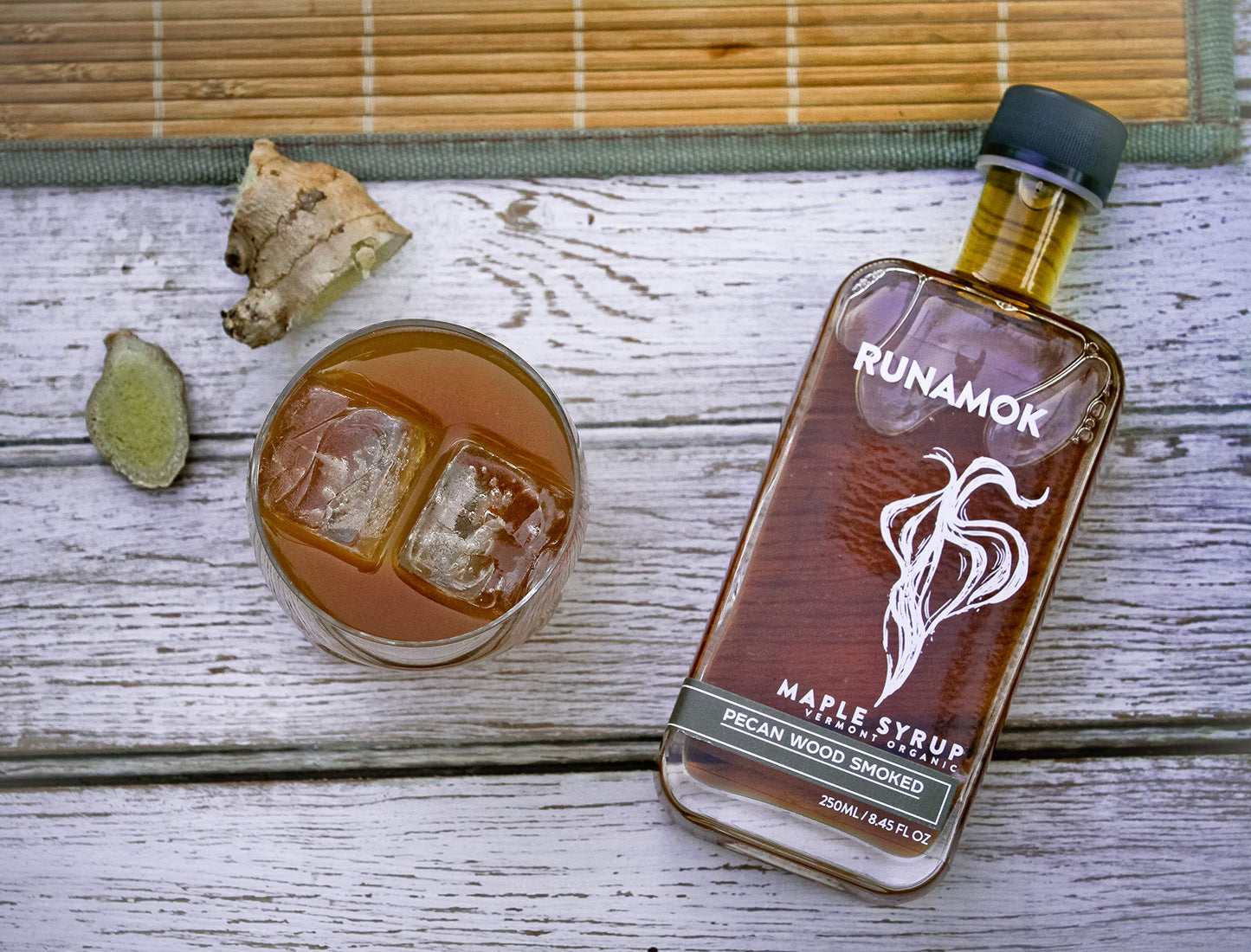 Runamok Pecan Wood Smoked Maple Syrup Organic - Authentic & Real Vermont Maple Syrup | Pure Strong Flavor | Great for BBQ, Broiled Salmon
