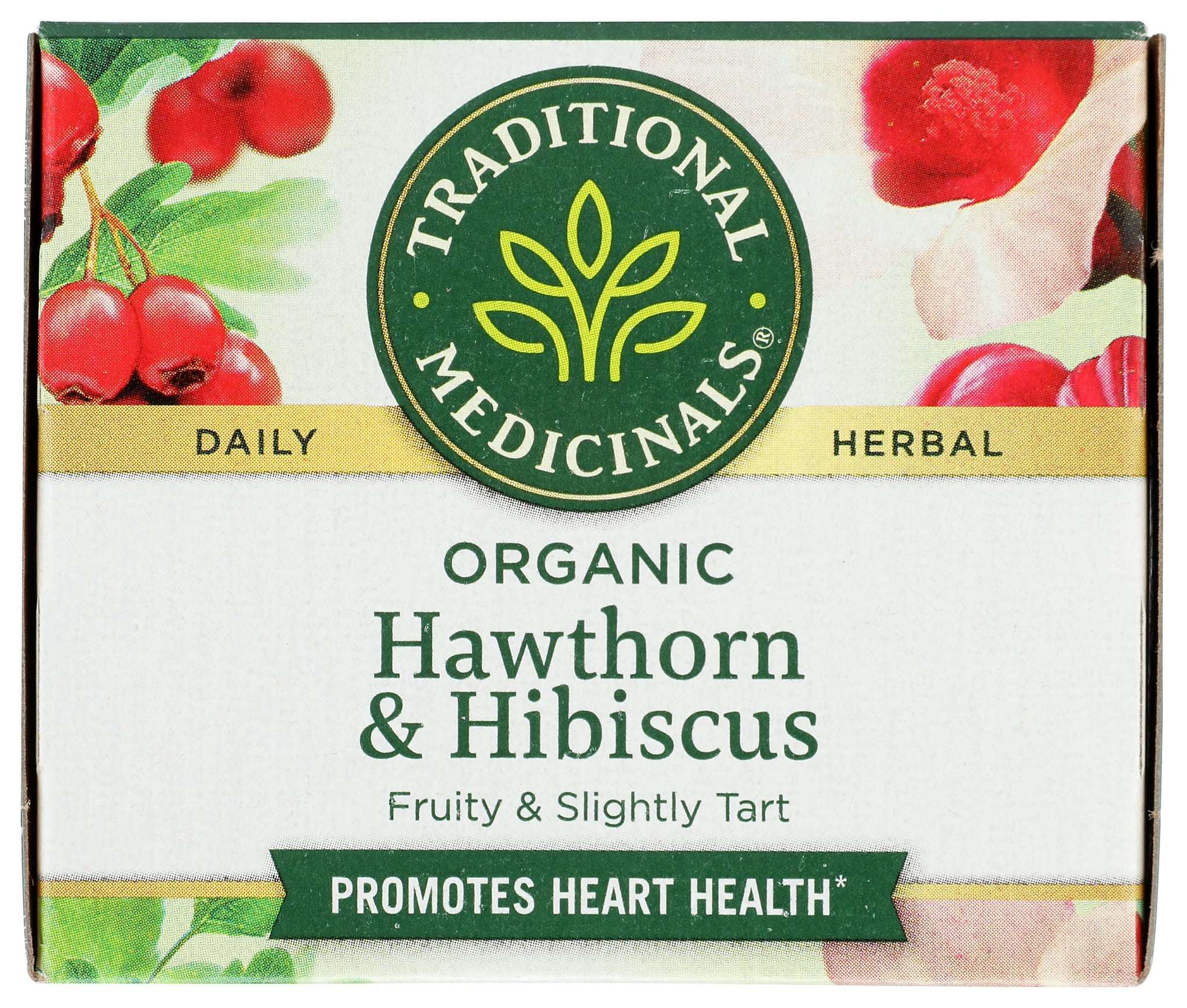 Traditional Medicinals Organic Hawthorn & Hibiscus Herbal Tea, Promotes Heart Health, (Pack of 1) - 16 Tea Bags