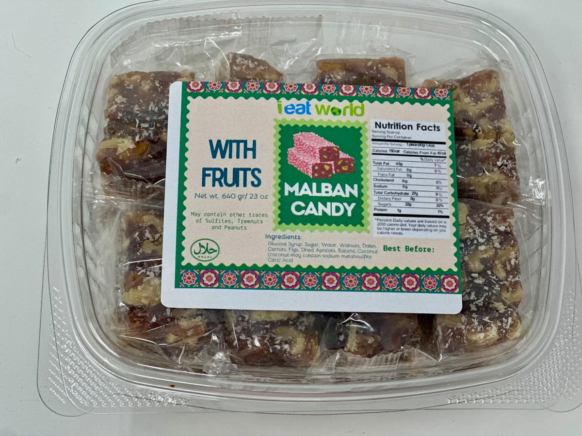 IEATWORLD Premium Malban & Nougat Candy Assortment - 12 Varieties of Nut & Fruit Flavors | Authentic Middle Eastern Halal Sweets, Perfect for Gifting