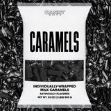 Candy Envy - Individually Wrapped Caramels - Black Wrapper - 2 Pound Bulk Black Candy