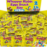 Woppers Robin Eggs Candy, Bulk 64 Count Snack Size Individually Wrapped Whoopers Milk Chocolate Malted Balls with Pastel Candy Shells, for Goodie Bags