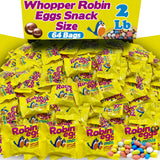 Woppers Robin Eggs Candy, Bulk 64 Count Snack Size Individually Wrapped Whoopers Milk Chocolate Malted Balls with Pastel Candy Shells, for Goodie Bags