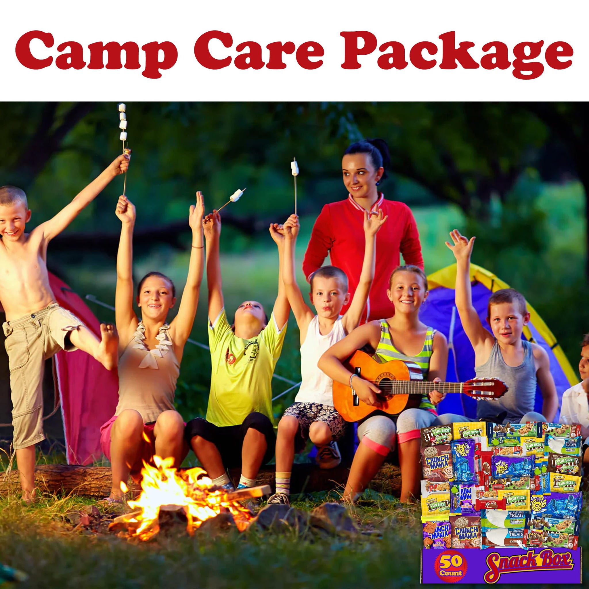 Snack Variety Pack with 50 Individually Wrapped Snacks and Candies, Assorted Sweet and Savory Treats Ideal for Care Packages, Birthday Parties, Road