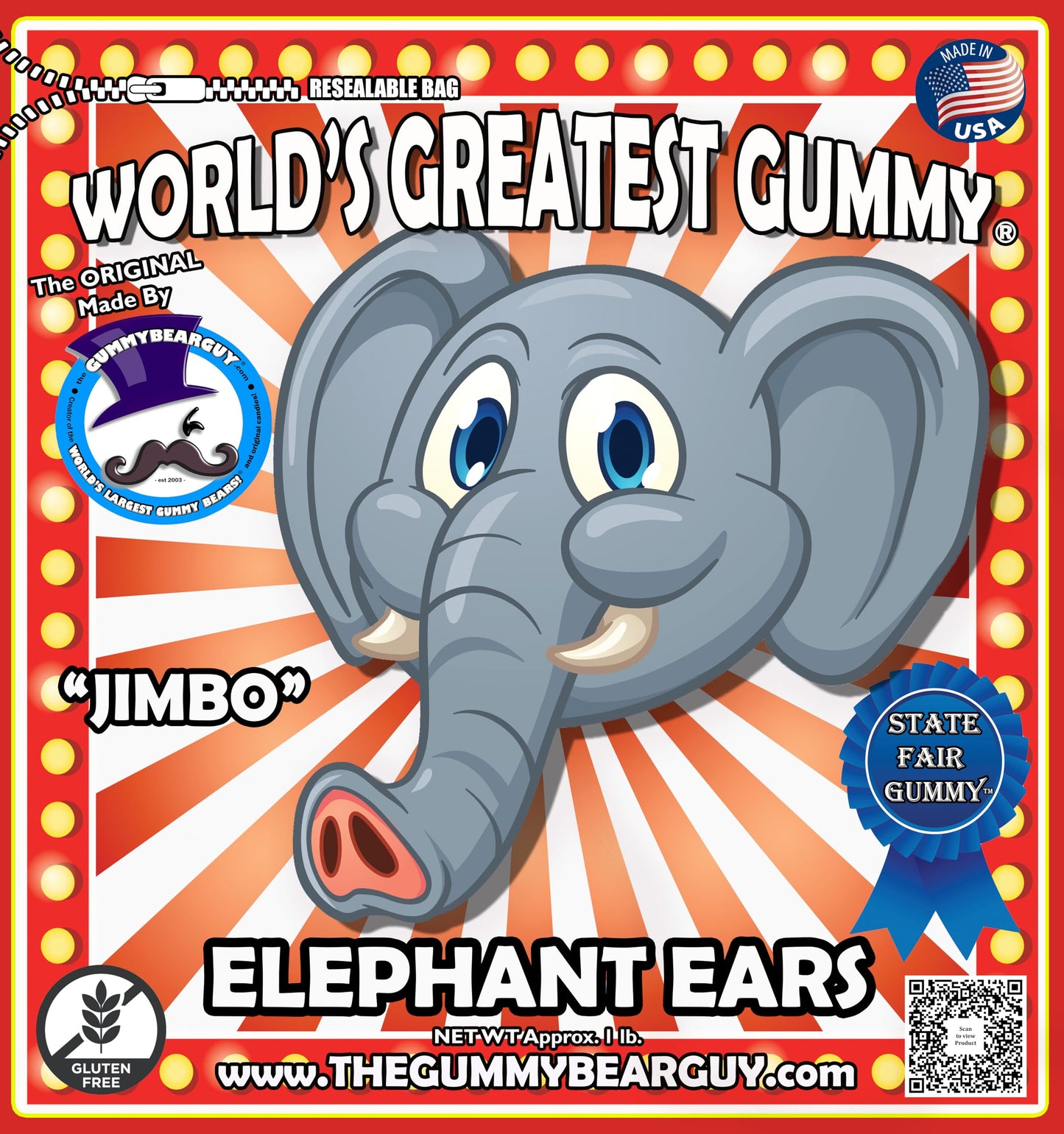 World's Greatest Gummy® - Elephant Ears - "Jimbo" | Made by The Gummy Bear Guy®
