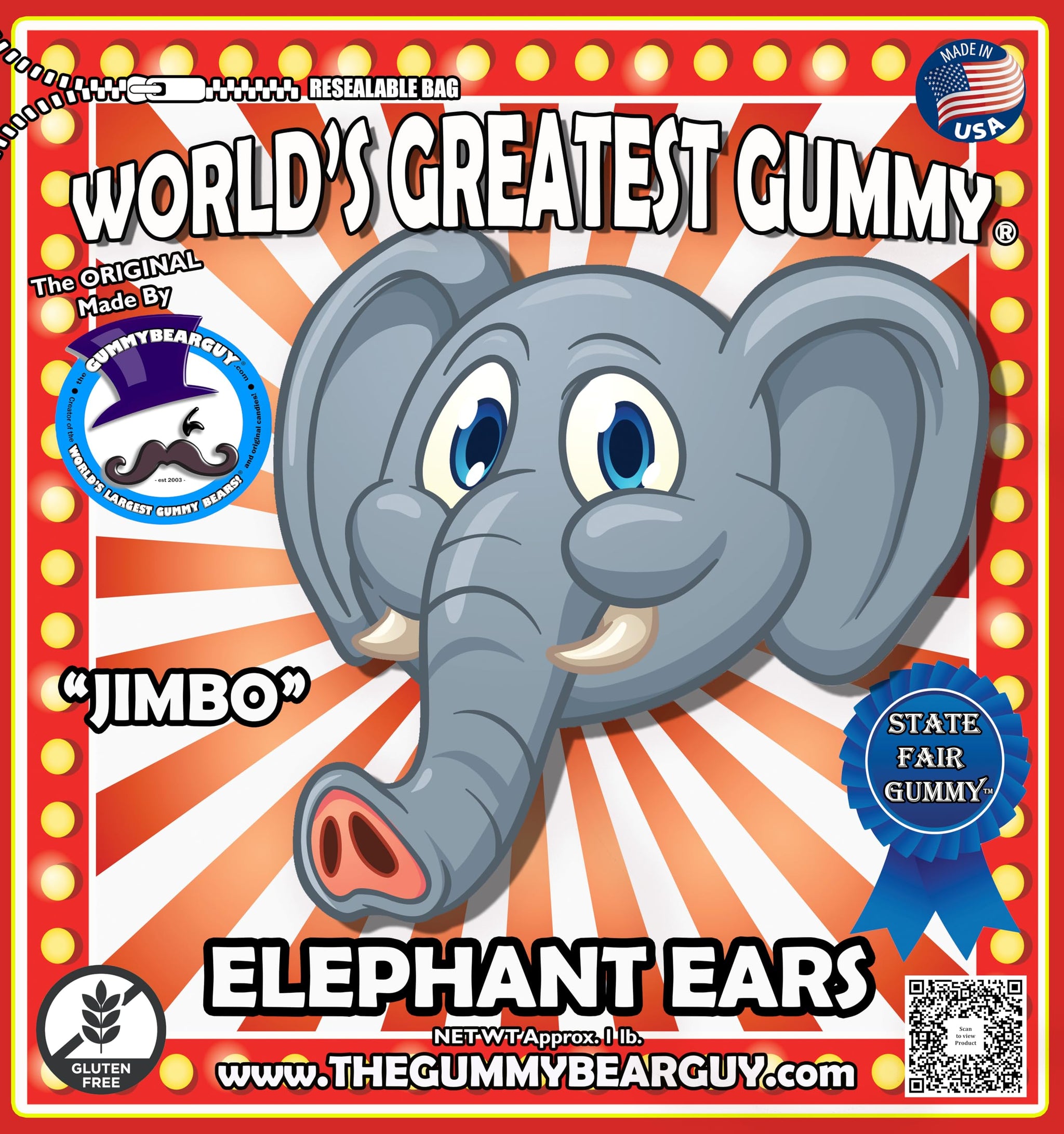World's Greatest Gummy® - Elephant Ears - "Jimbo" | Made by The Gummy Bear Guy®