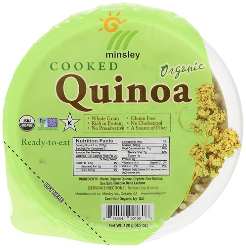 Minsley Cooked Organic Quinoa, 4.2 oz. (Pack of 12)