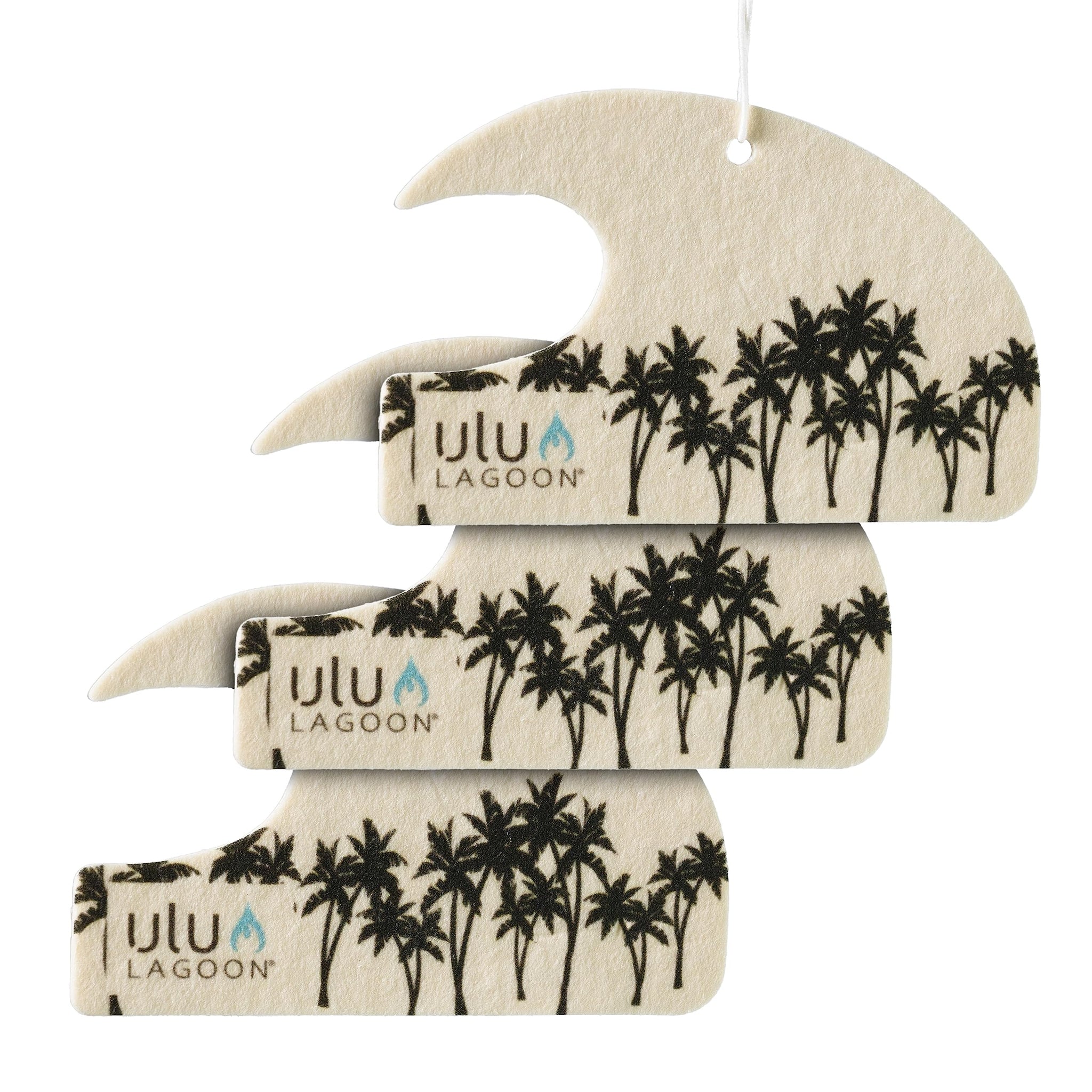 ulu Lagoon Hanging Car Air Freshener | Tropical Beach Coconut Surf Wax Scent Mini Wave | Long Lasting Car Freshener, Closet and Beyond | Made In USA |