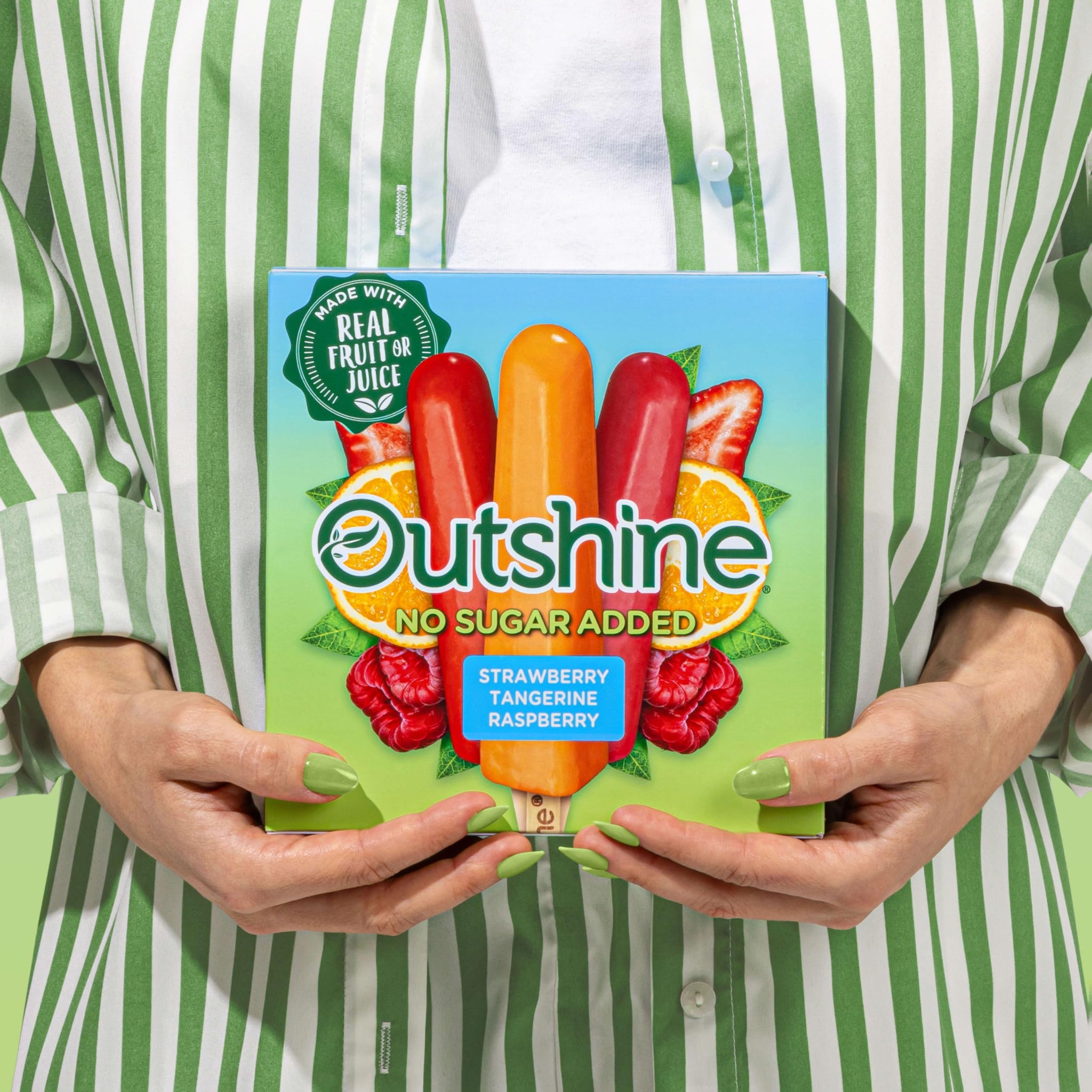 Outshine, No Sugar Added Strawberry, Tangerine & Raspberry Frozen Fruit Bars, 12 Count (Frozen)