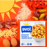 Evol Breakfast Sausage & Uncured Bacon, Single Serve Frozen Meal, Low Carb Lifestyle, 7.5 oz