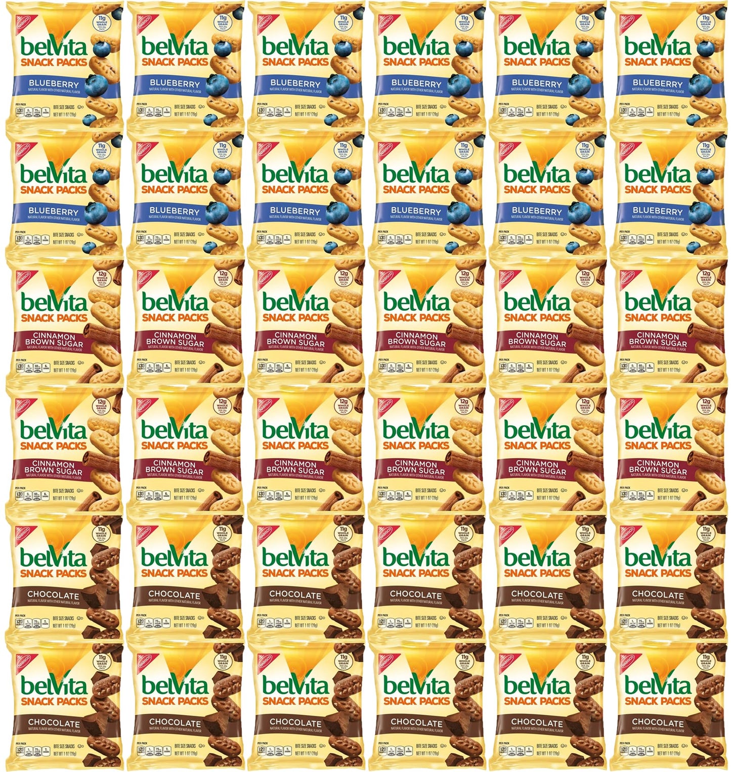 Belvita Breakfast Biscuits Bite Size Snack Packs - Bulk Assortment (36 Count)