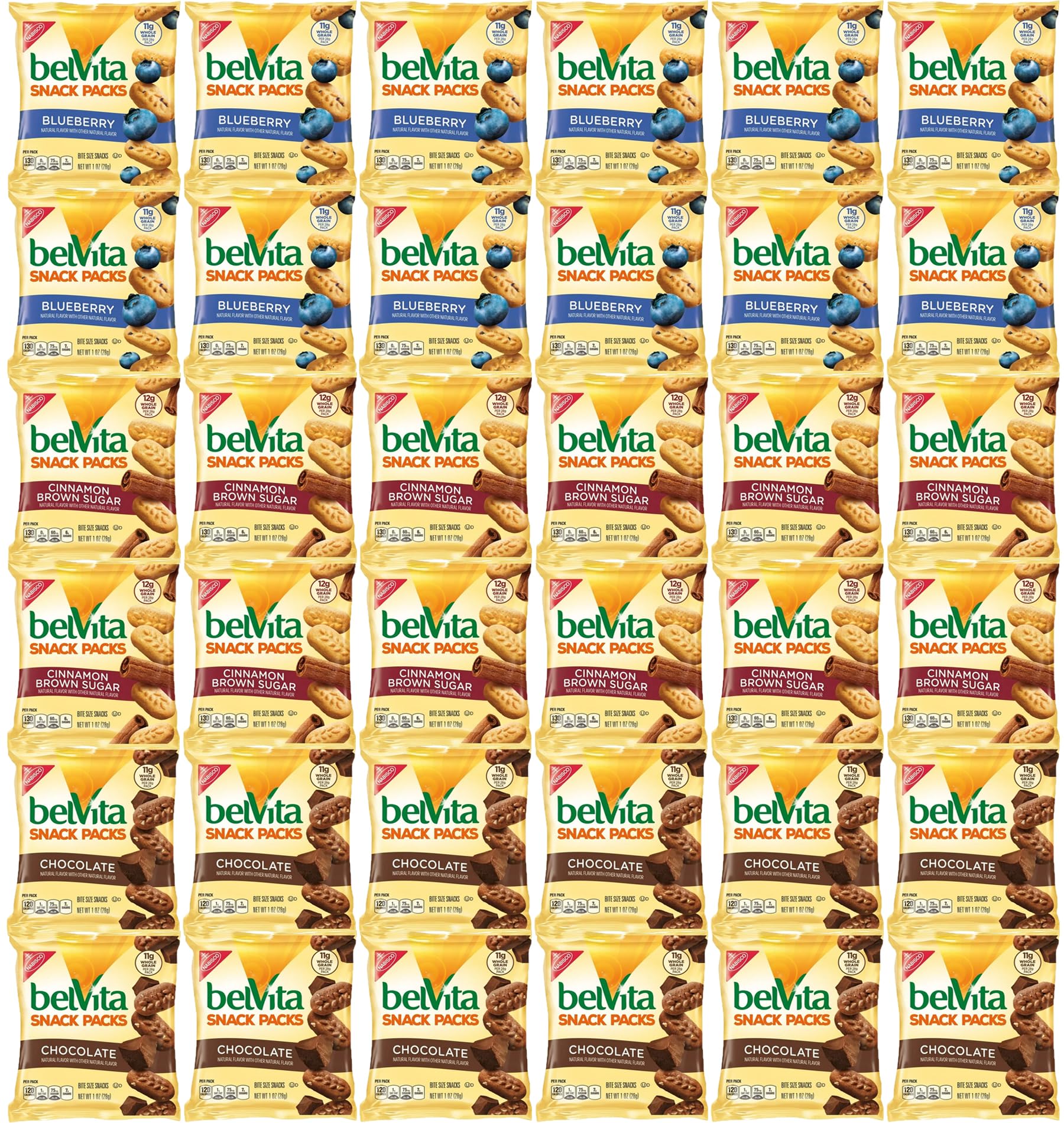 Belvita Breakfast Biscuits Bite Size Snack Packs - Bulk Assortment (36 Count)