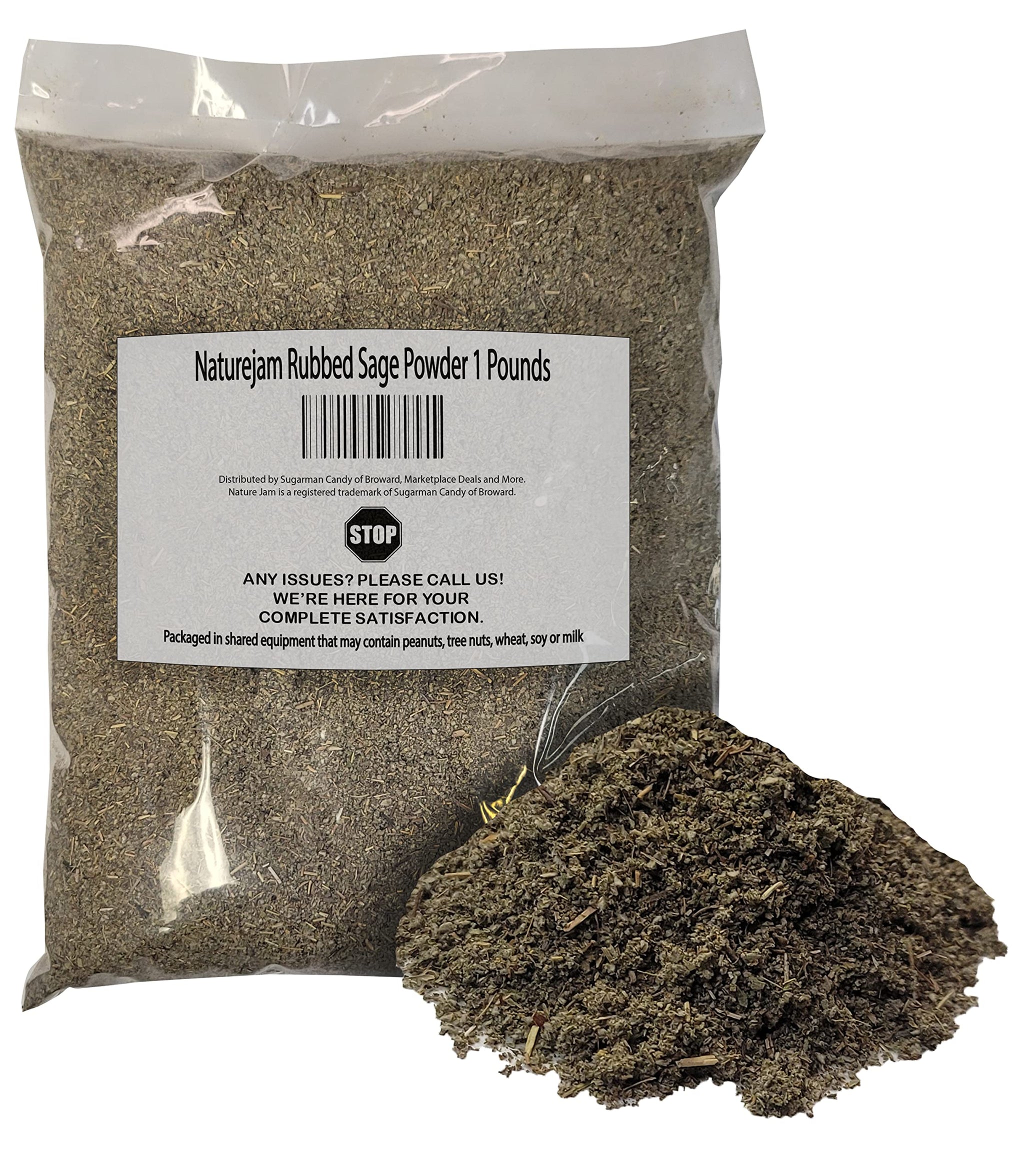 Naturejam Rubbed Sage Food Grade 1 Pound-Salvia officinalis Bulk Herbs For Tea or Cooking