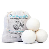 Wool Dryer Balls (Pack of 3) - Natural Fabric Softener, Reusable, Reduces Wrinkles, Saves Drying Time - Superior to Plastic Balls and Liquid