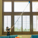 Cobweb Duster Extendable 18 Foot High Reach Ceiling Fan Duster | 3-Stage Aluminum Telescoping Pole | Medium Stiff Bristles | Long Handle Webster