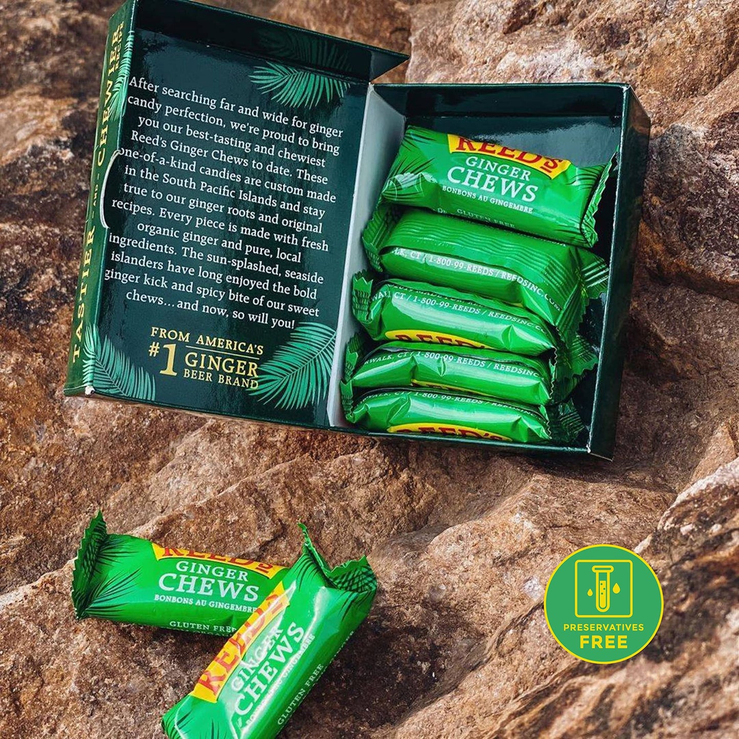 Reed's All Natural Ginger Chews Chewy Ginger Candy - Sweet & Spicy Individually Wrapped Candy For Snacking, Upset Stomach & Morning Sickness - Vegan