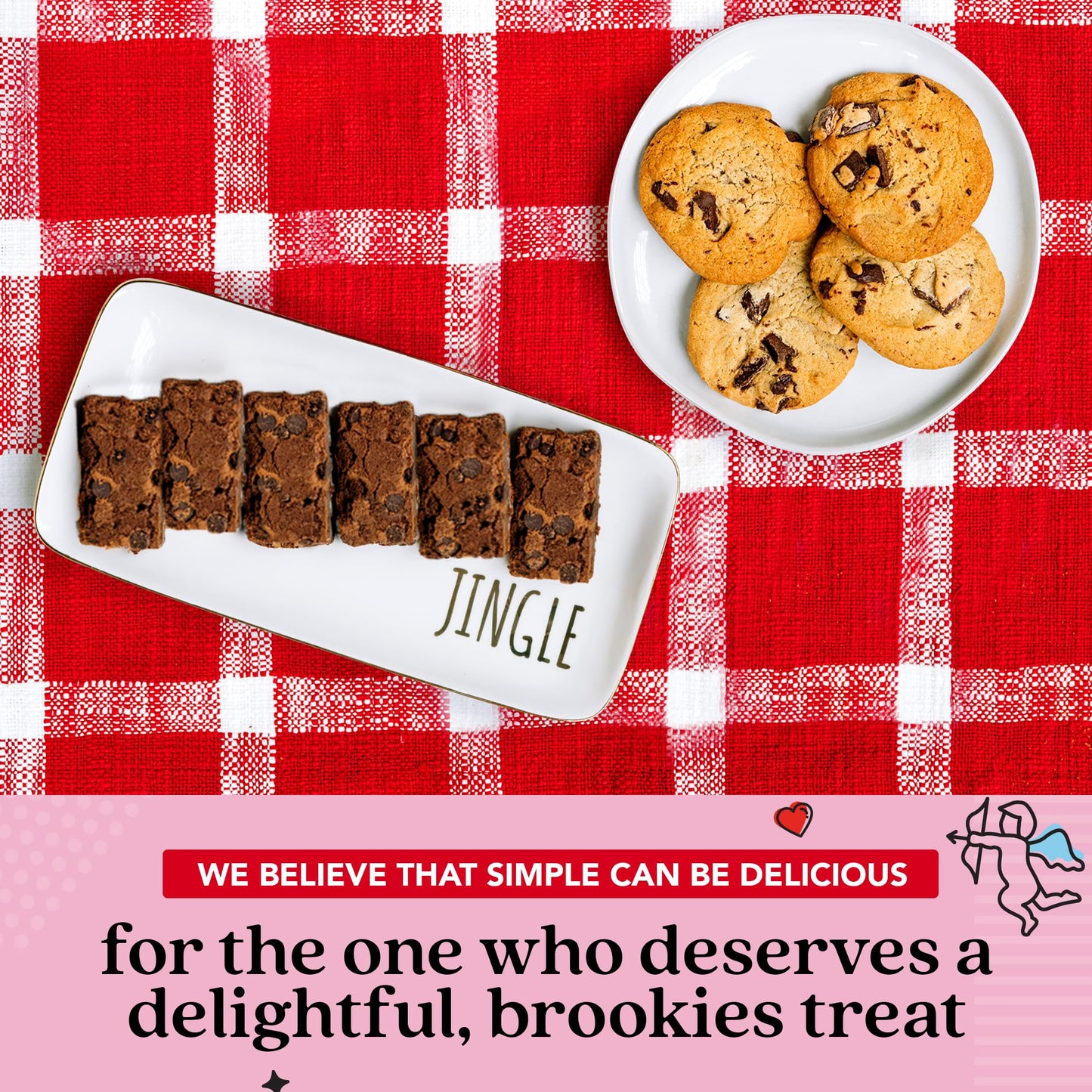 David’s Cookies Cookie Brownies Bucket Sampler - 1.3Lbs Assorted Gourmet with Chocolate Chip Brownies and Chocolate Chunk Cookies in a Love Tin