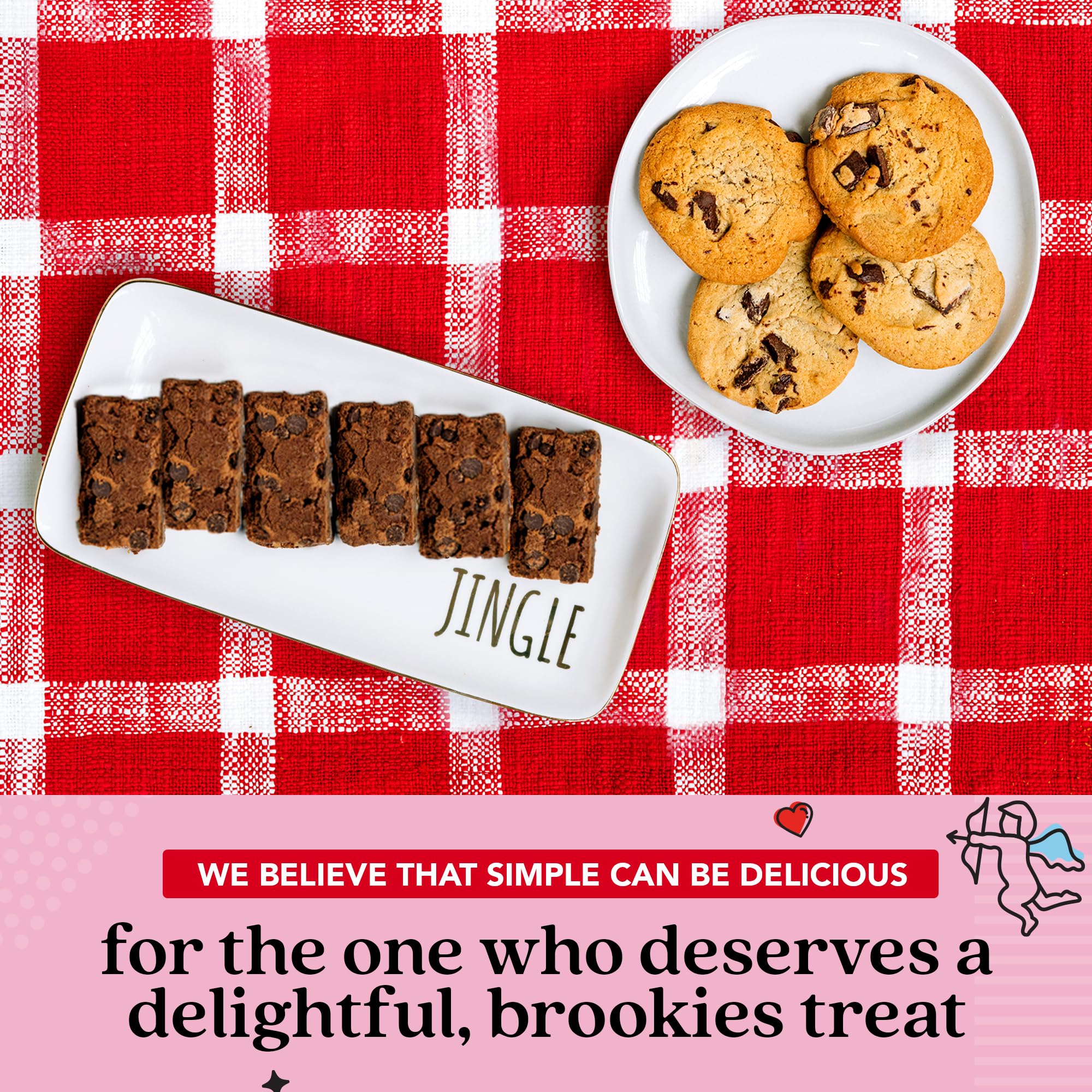 David’s Cookies Cookie Brownies Bucket Sampler - 1.3Lbs Assorted Gourmet with Chocolate Chip Brownies and Chocolate Chunk Cookies in a Love Tin