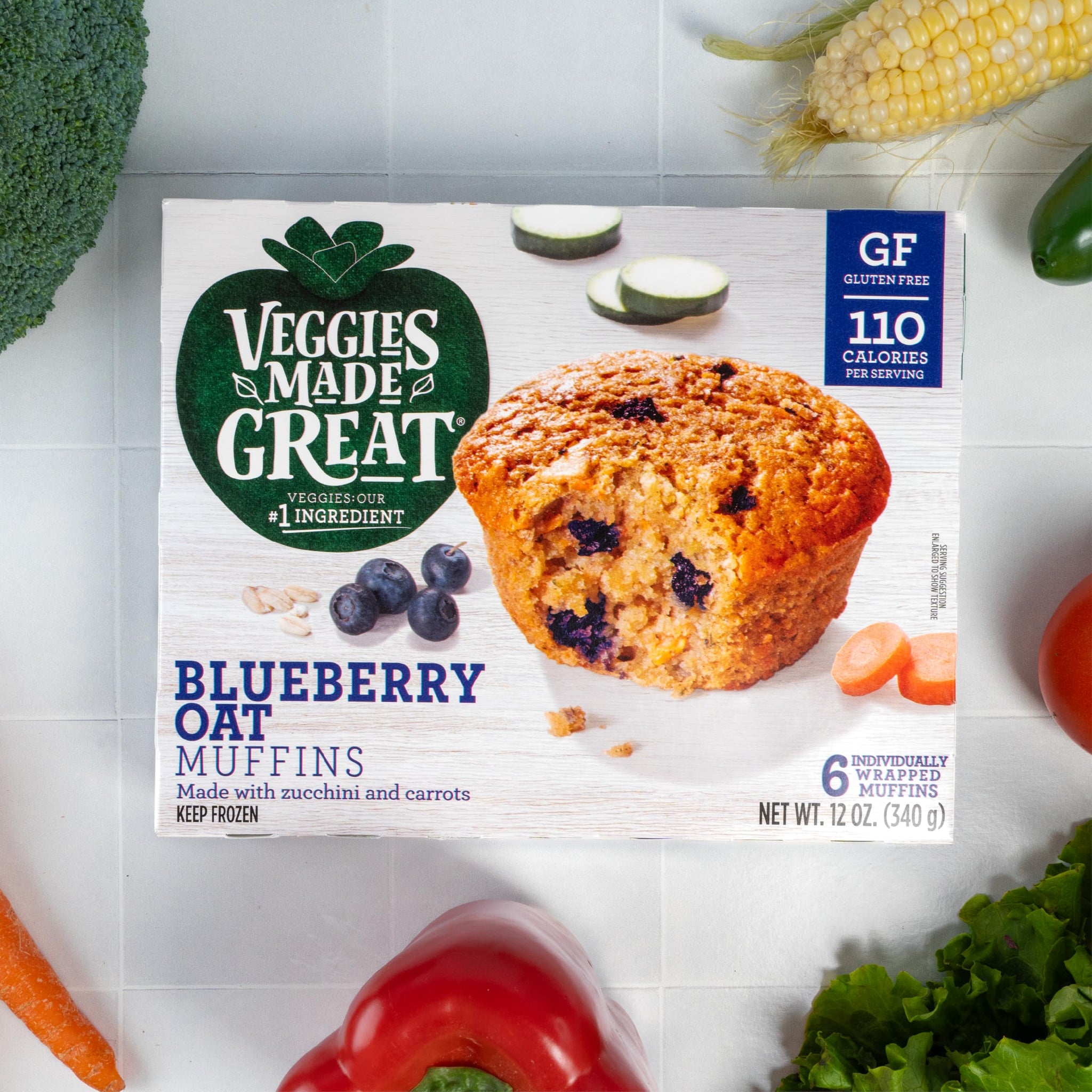 Veggies Made Great, Blueberry Oat Muffins, 12 Ounce