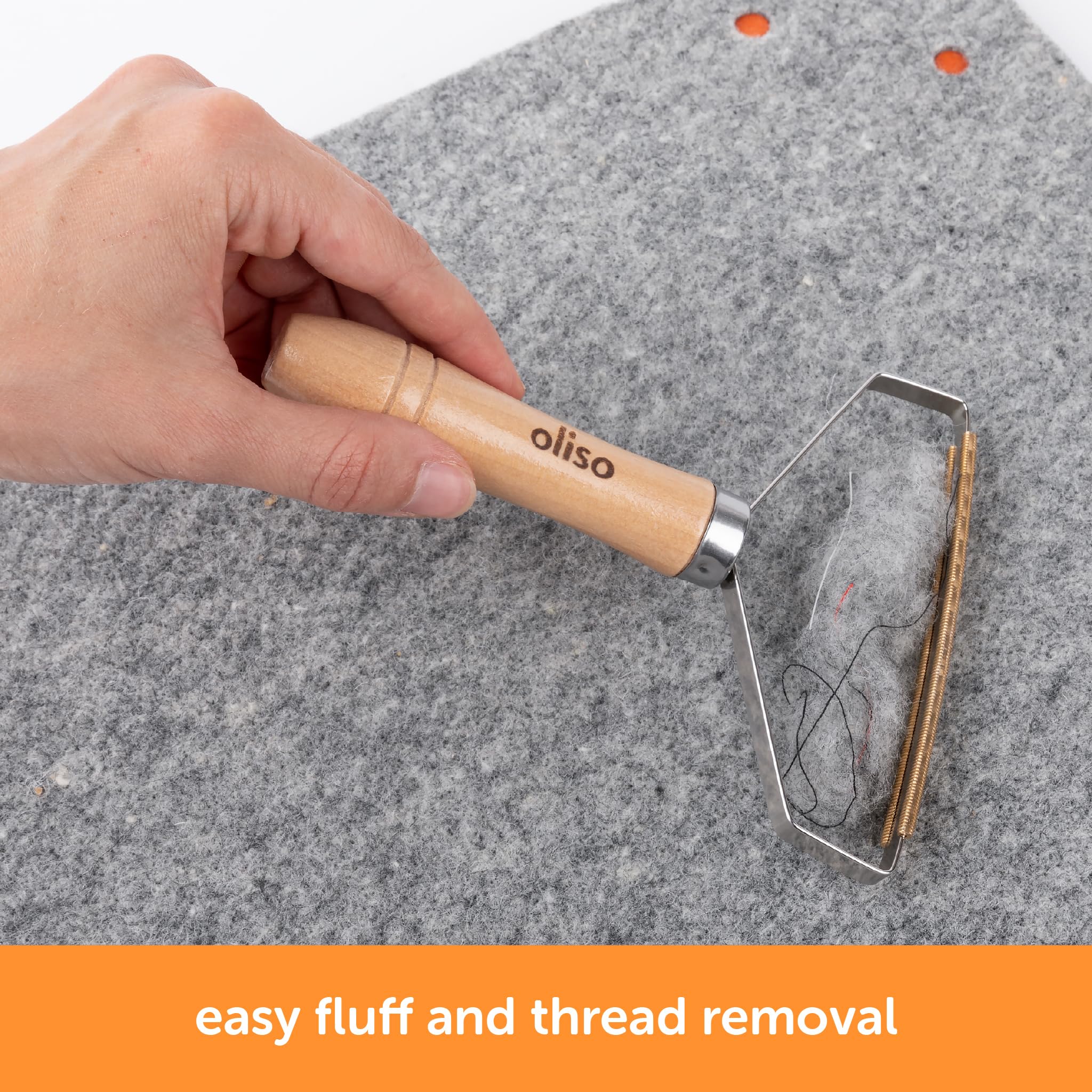 oliso Wool Mat Cleaning Tool - Brass Lint Remover for Quilting & Sewing - Cleans Wool Pressing Mats, Upholstery & More